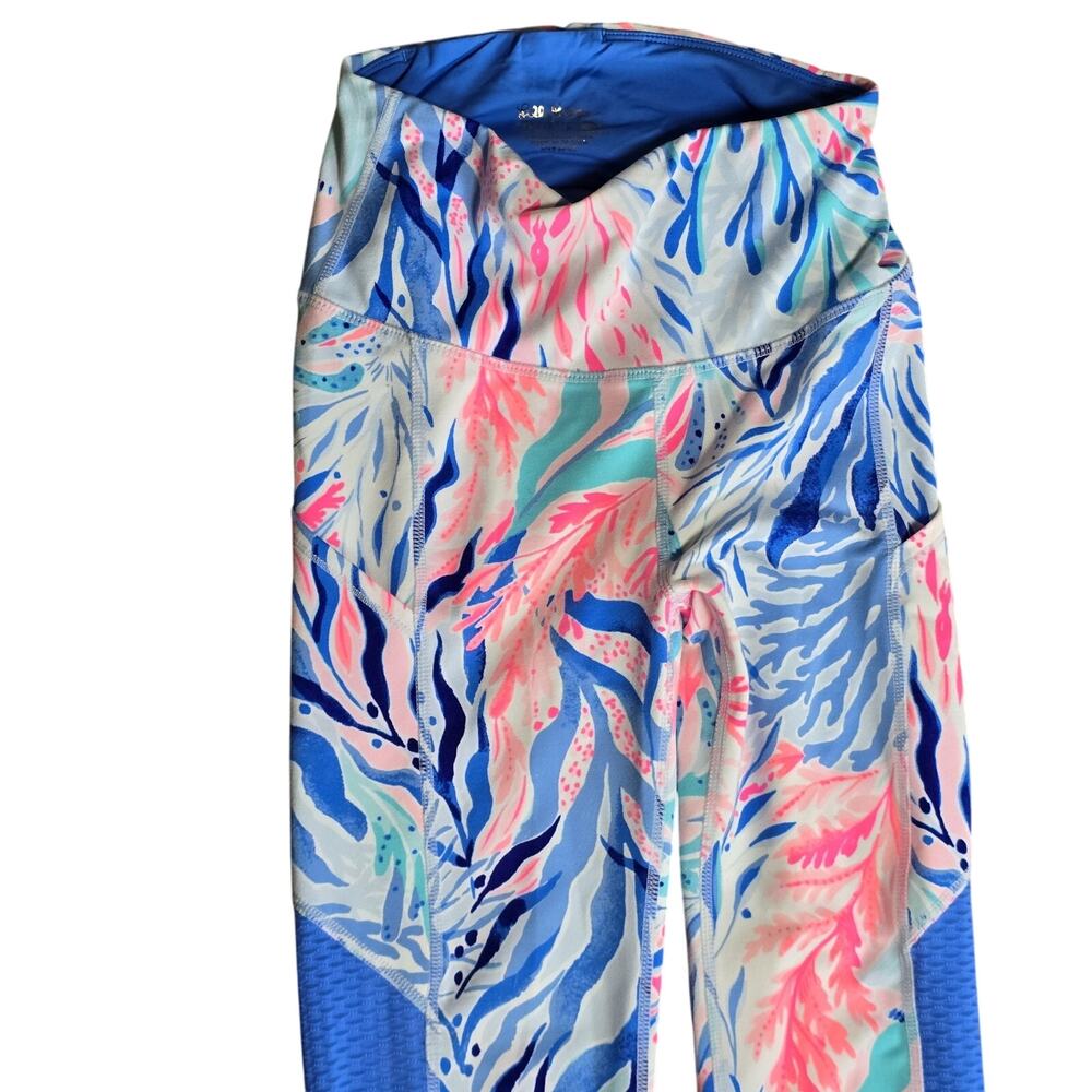 Lilly Pulitzer Luxletic Leggings XXS Womens Blue Pink - Picture 3 of 7
